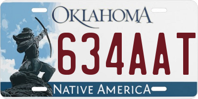 OK license plate 634AAT