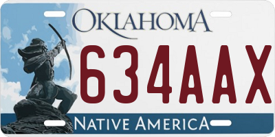 OK license plate 634AAX
