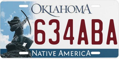 OK license plate 634ABA