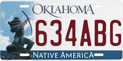 OK license plate 634ABG