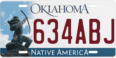 OK license plate 634ABJ