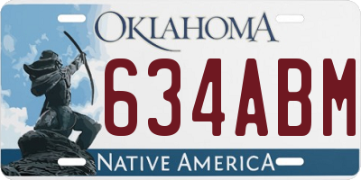 OK license plate 634ABM