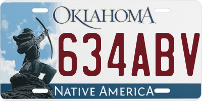 OK license plate 634ABV