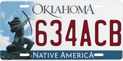 OK license plate 634ACB