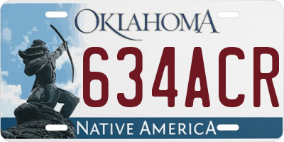OK license plate 634ACR