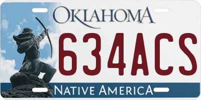 OK license plate 634ACS