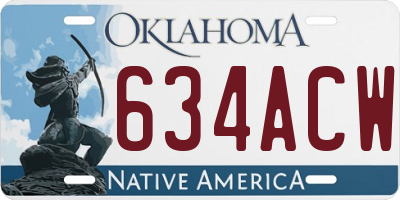 OK license plate 634ACW