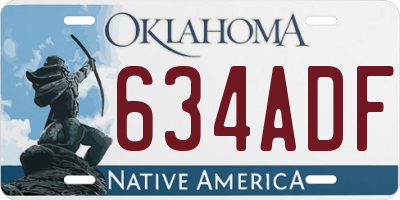 OK license plate 634ADF