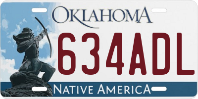 OK license plate 634ADL