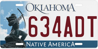 OK license plate 634ADT