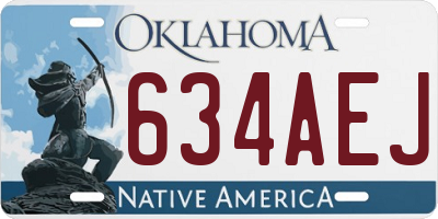 OK license plate 634AEJ