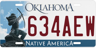 OK license plate 634AEW