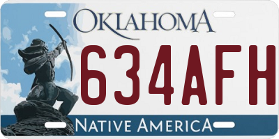 OK license plate 634AFH