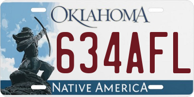 OK license plate 634AFL