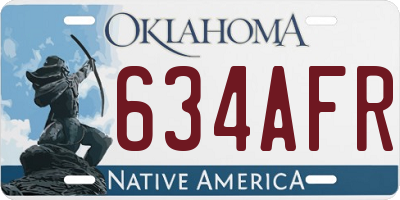 OK license plate 634AFR