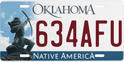 OK license plate 634AFU