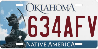 OK license plate 634AFV
