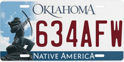OK license plate 634AFW