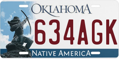 OK license plate 634AGK