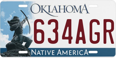 OK license plate 634AGR