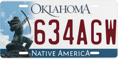 OK license plate 634AGW