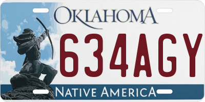 OK license plate 634AGY