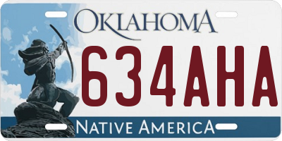 OK license plate 634AHA