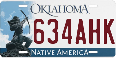 OK license plate 634AHK