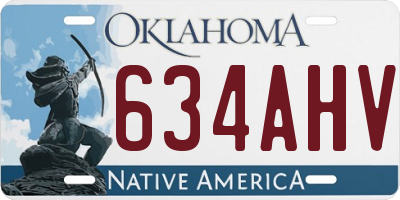 OK license plate 634AHV
