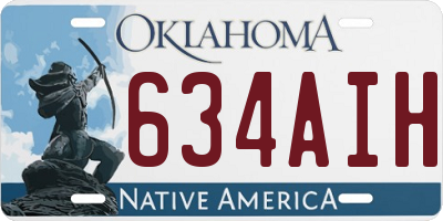 OK license plate 634AIH