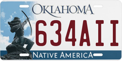 OK license plate 634AII