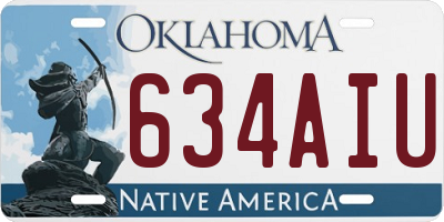 OK license plate 634AIU