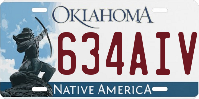 OK license plate 634AIV