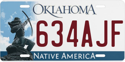 OK license plate 634AJF