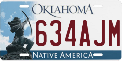 OK license plate 634AJM
