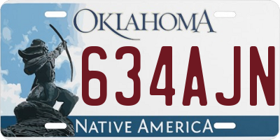 OK license plate 634AJN