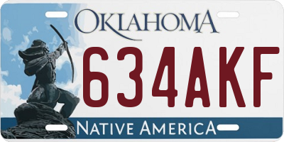 OK license plate 634AKF