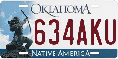 OK license plate 634AKU
