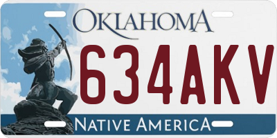 OK license plate 634AKV