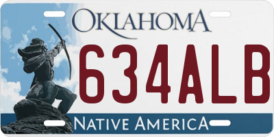 OK license plate 634ALB