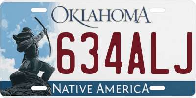 OK license plate 634ALJ
