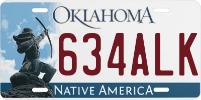 OK license plate 634ALK