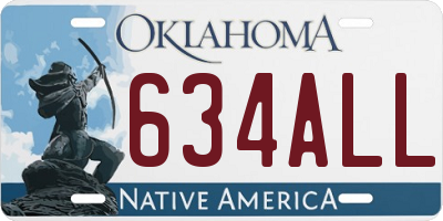 OK license plate 634ALL