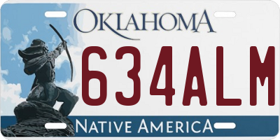 OK license plate 634ALM