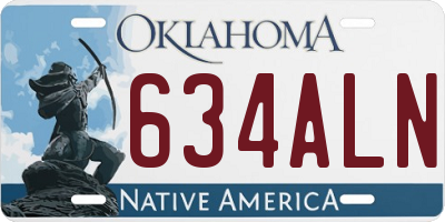 OK license plate 634ALN