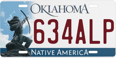 OK license plate 634ALP