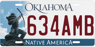 OK license plate 634AMB