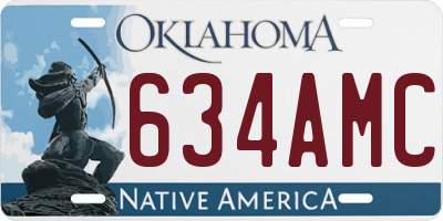 OK license plate 634AMC