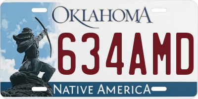 OK license plate 634AMD