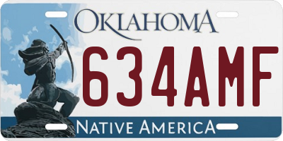 OK license plate 634AMF